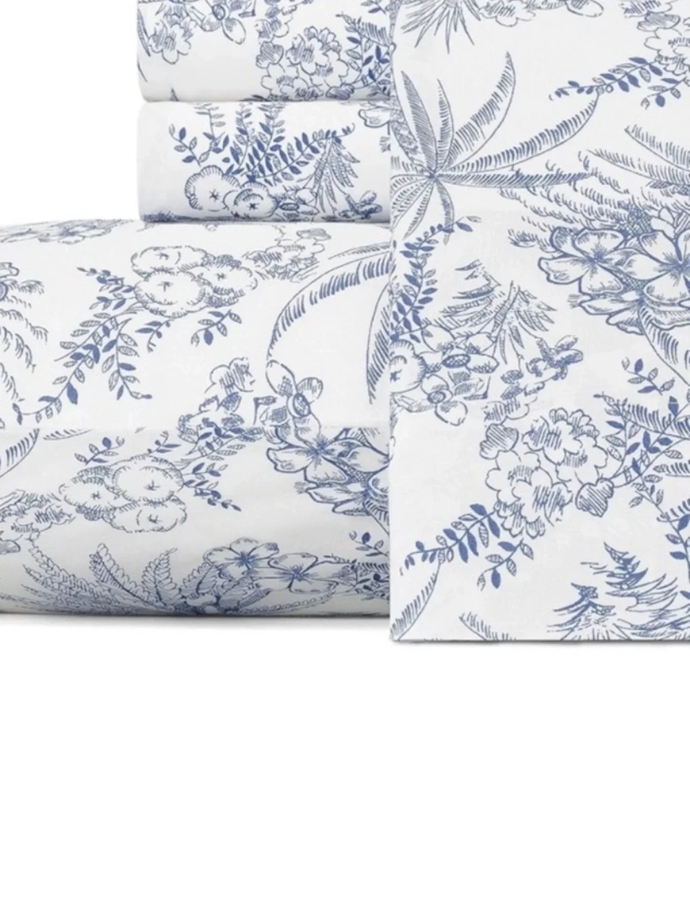 Tommy Bahama Pen and Ink Palm Blue twin fitted Sheet & 1 pillow case